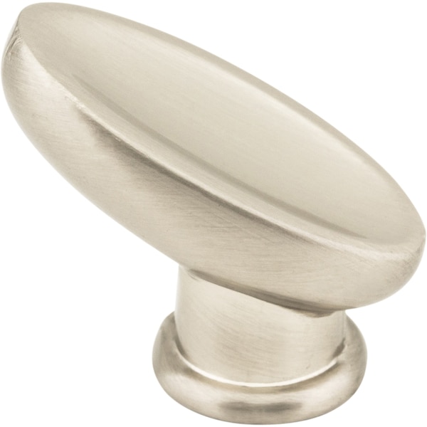 1-1/16 Overall Length Satin Nickel Oval Capri Cabinet Knob